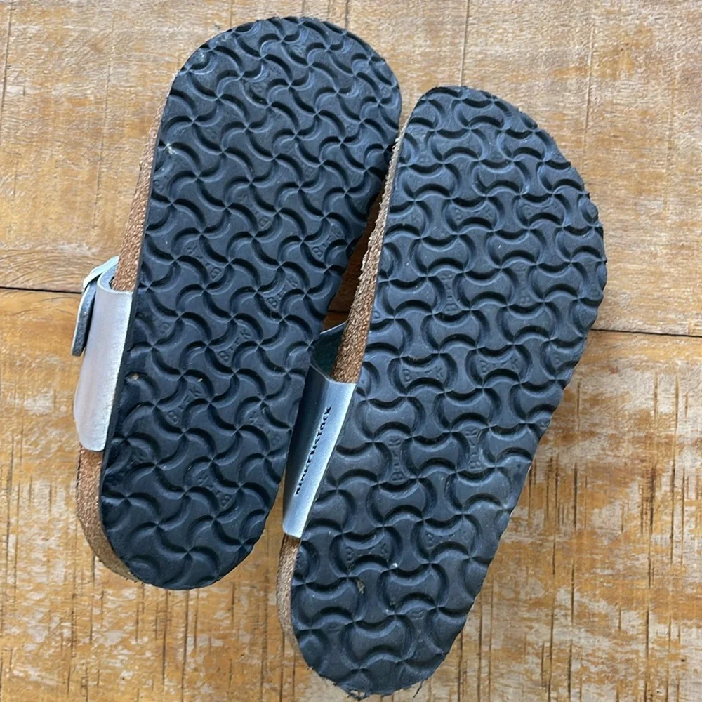 Birkenstock Kids Metallic Light Blue Thong Sandals